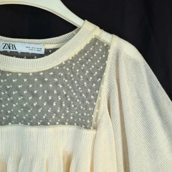 Zara Mesh Neckline Layered Top - Picture 5 of 9